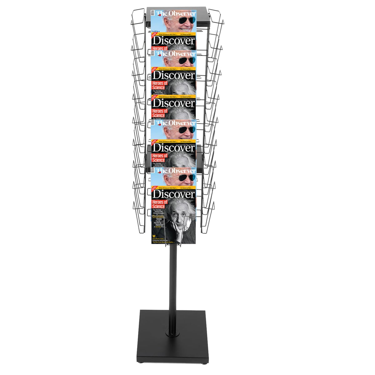 YPCDTL01 360°Rotating Magazine Rack Floor,Brochure Display Stand Magazine Displa Holder for Retail, Office & Trade Shows