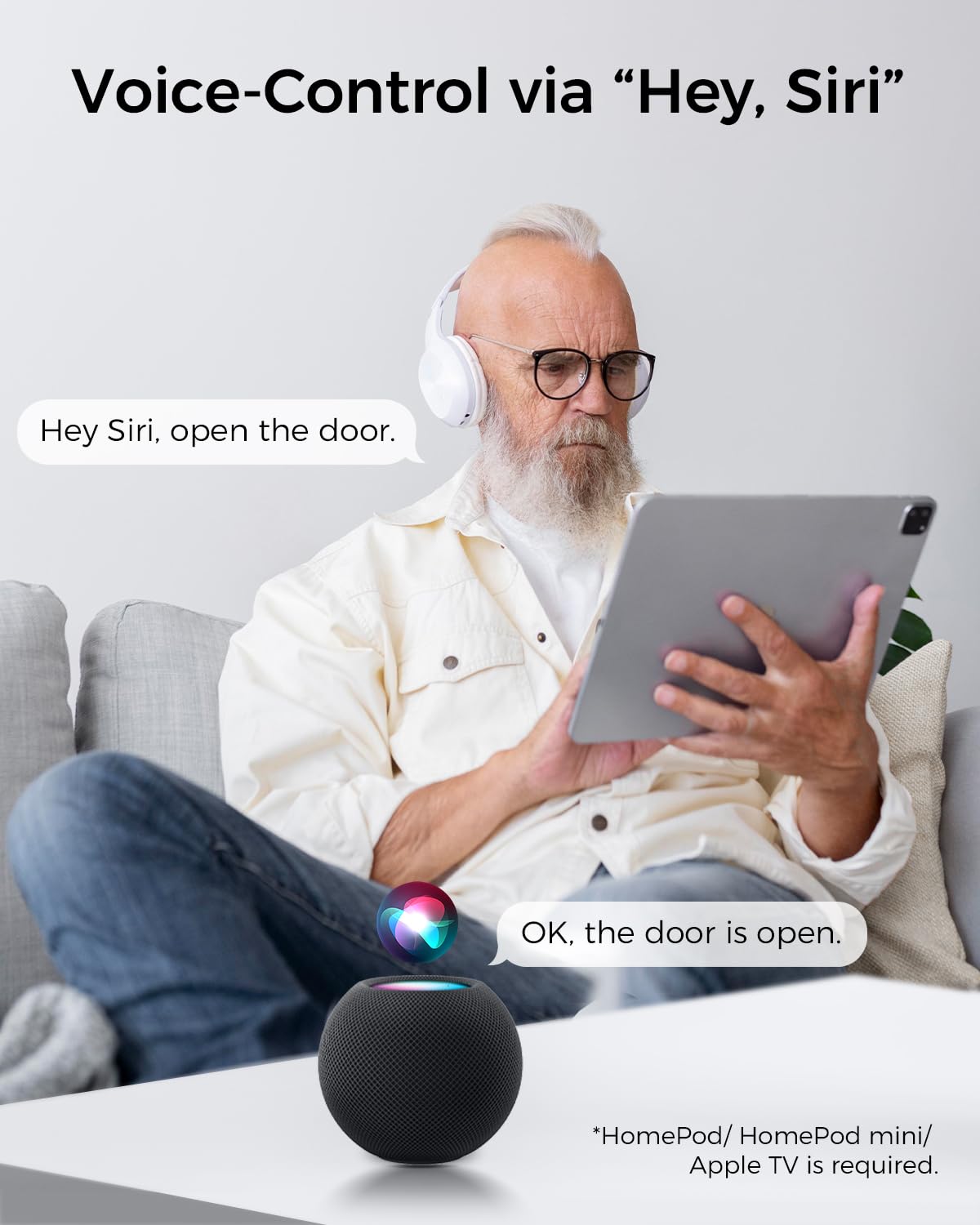 Smart Lock with Apple Home Key, Fingerprint Keyless Entry Door Lock Deadbolt for Front Door, Works with Homekit, Keypad, Auto Lock & Easy Install, US Tel Support
