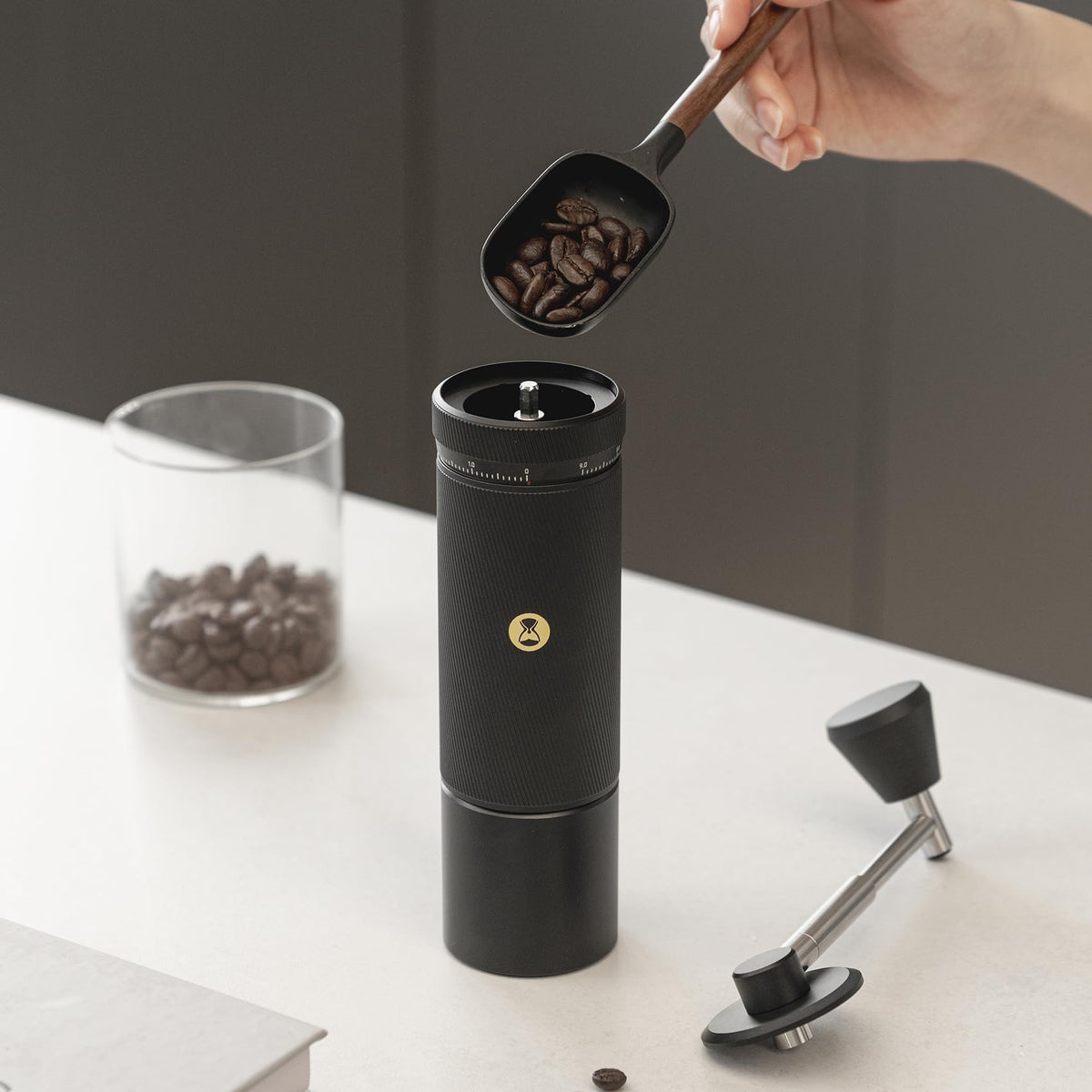 TIMEMORE S3 Manual Coffee Grinder with External Adjustment and Stainless Steel Patented Burr，Hand Coffee Grinder High Presicion Premium Expresso Coffee Grinder Chestnut S3, Black
