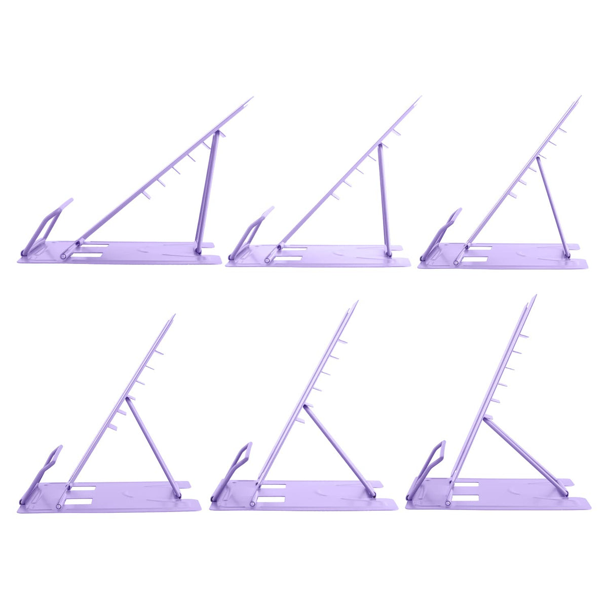 Honagu Metal Desk Book Holder, Hands Free Adjustable Cookbook & Document Holder, Portable Bookstand for Music Books, Textbooks, Recipes, Tablets & iPads (Purple)