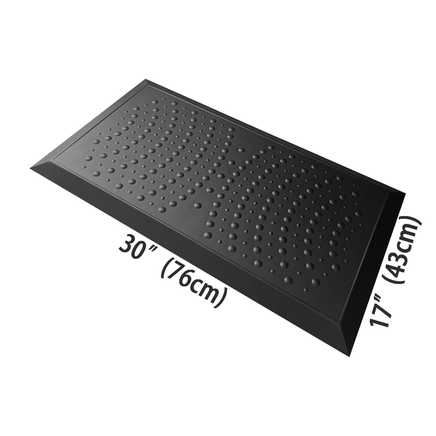 1" Extra Thick Anti Fatigue Kitchen Floor Mat Comfort Standing Mat 17'' x 30'', Office Standing Desk Mat, Kitchen Rug, Massage Points Comfort Mat, 140D high Density PU Foam (Black)