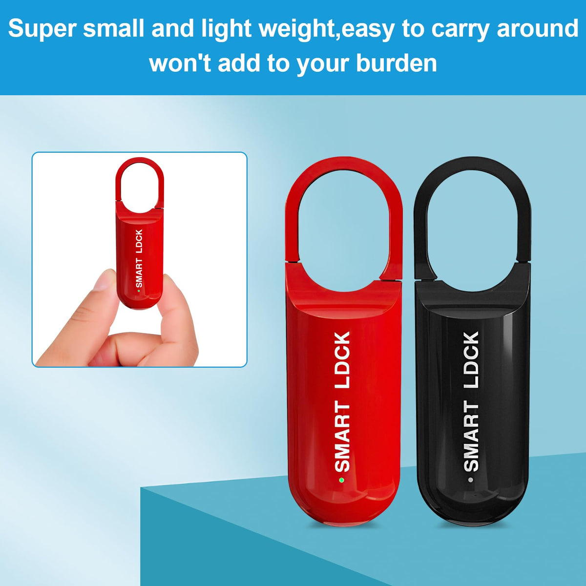 Decruil Smart Fingerprint Padlock for Locker, Small Rechargeable Fingerprint Lock, Keyless Biometric Thumbprint Padlock for Gym School Locker, Suitcase, Backpack