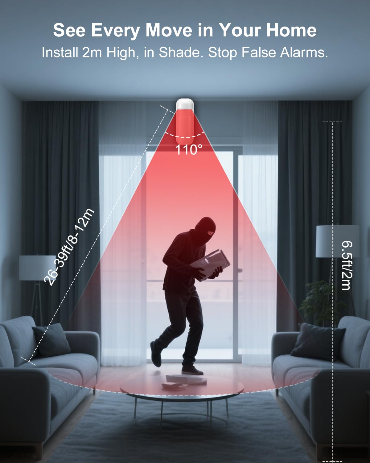 Alarm System for Home Security - Wireless Home Burglar Security System, Expandable, Standalone Keypad, Door/Window Sensors & Motion Detectors & Remote, App Alerts, No Monthly Fee, Alexa Compatible