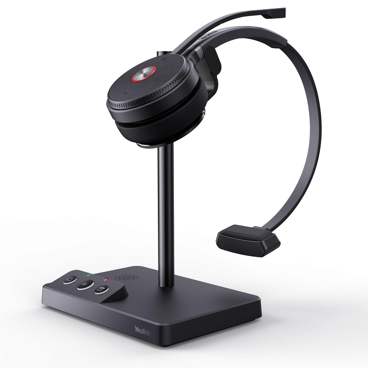 Yealink WH62 Mono UC DECT Wireless Headset 525 ft Range for Zoom Skype Certified Work Headset with 2X Noise Canceling Mic for IP Phone and Computer, Office Single On Ear Headphone,13 Talk Time