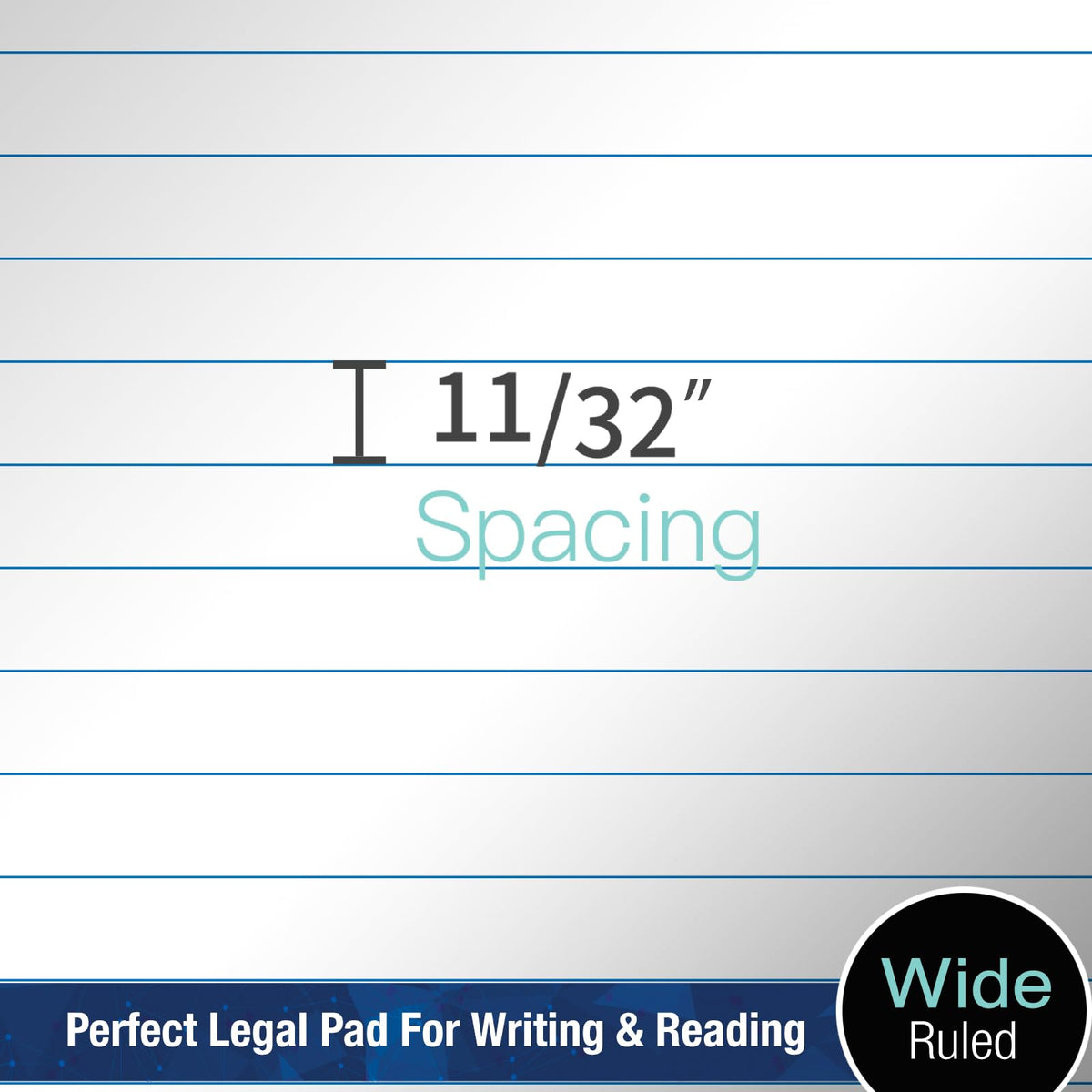 Woodlake Legal Pads 8.5 x 11, 6 Pack, Wide Ruled, Premium White Paper Pad No Ink Bleed, Micro‑Perforated, Sturdy Chipboard Back, 50 Sheets/Pad,for School, Office & Home, Made in USA