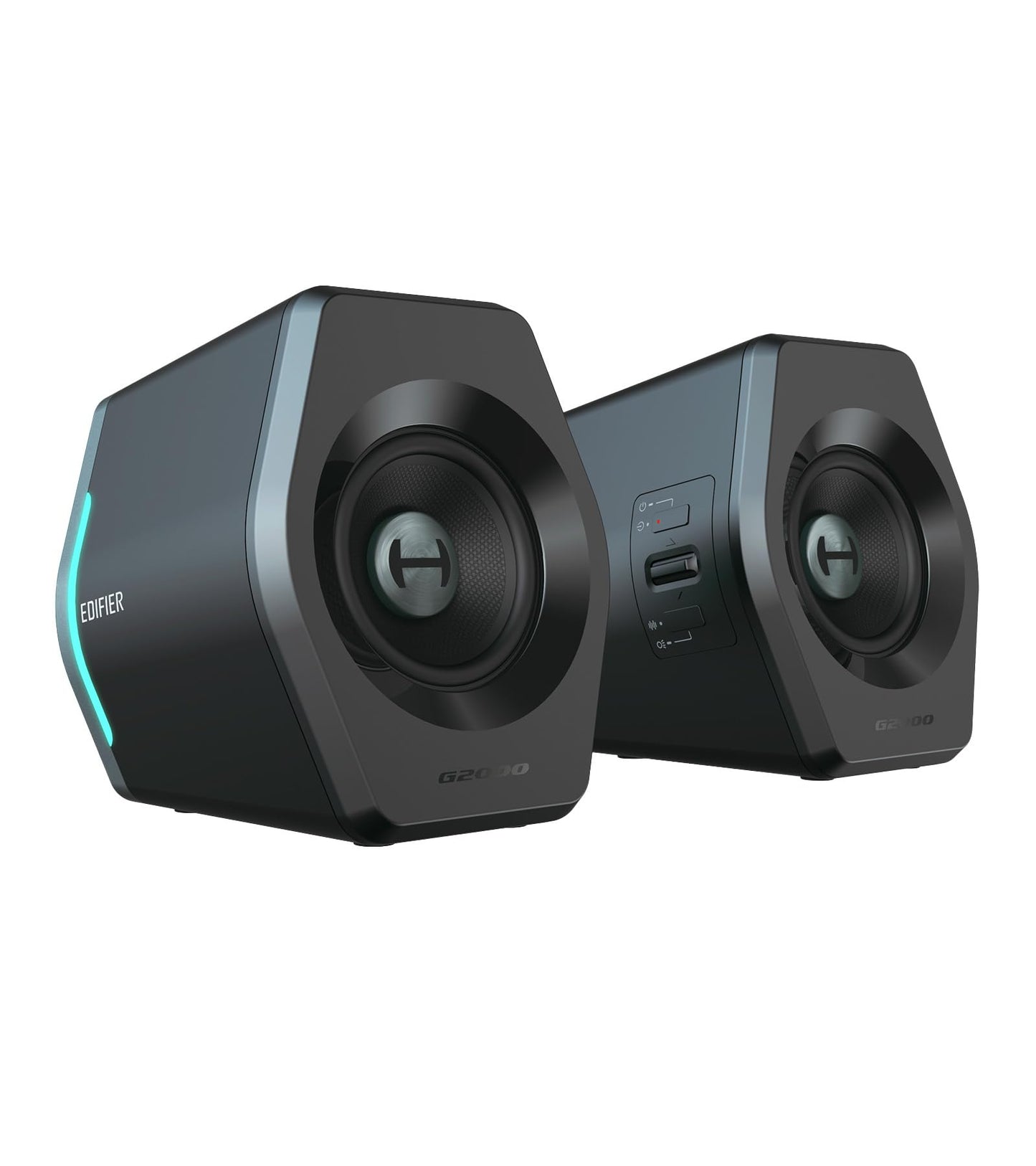 Edifier Hecate RGB Gaming Speakers, 32W Peak Power, Bluetooth 5.1, Game/Movie/Music Modes, 12 RGB Lighting Effects, Compact Design for PC/PS4/Desktop - Black