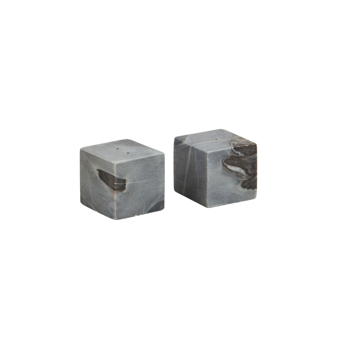 Mud Pie Grey Marble Cube Salt Pepper; 2" x 2"