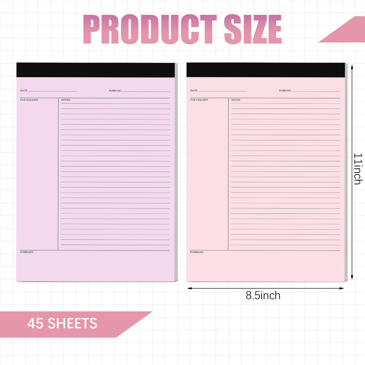 PerKoop 8 Pcs Writing Note Pads Notes System 8.5 x 11 Inches College Ruled Legal Pads Lined Paper Notebooks for Office School Teacher Students College Business, 45 Sheets Per Pad (Multicolor)