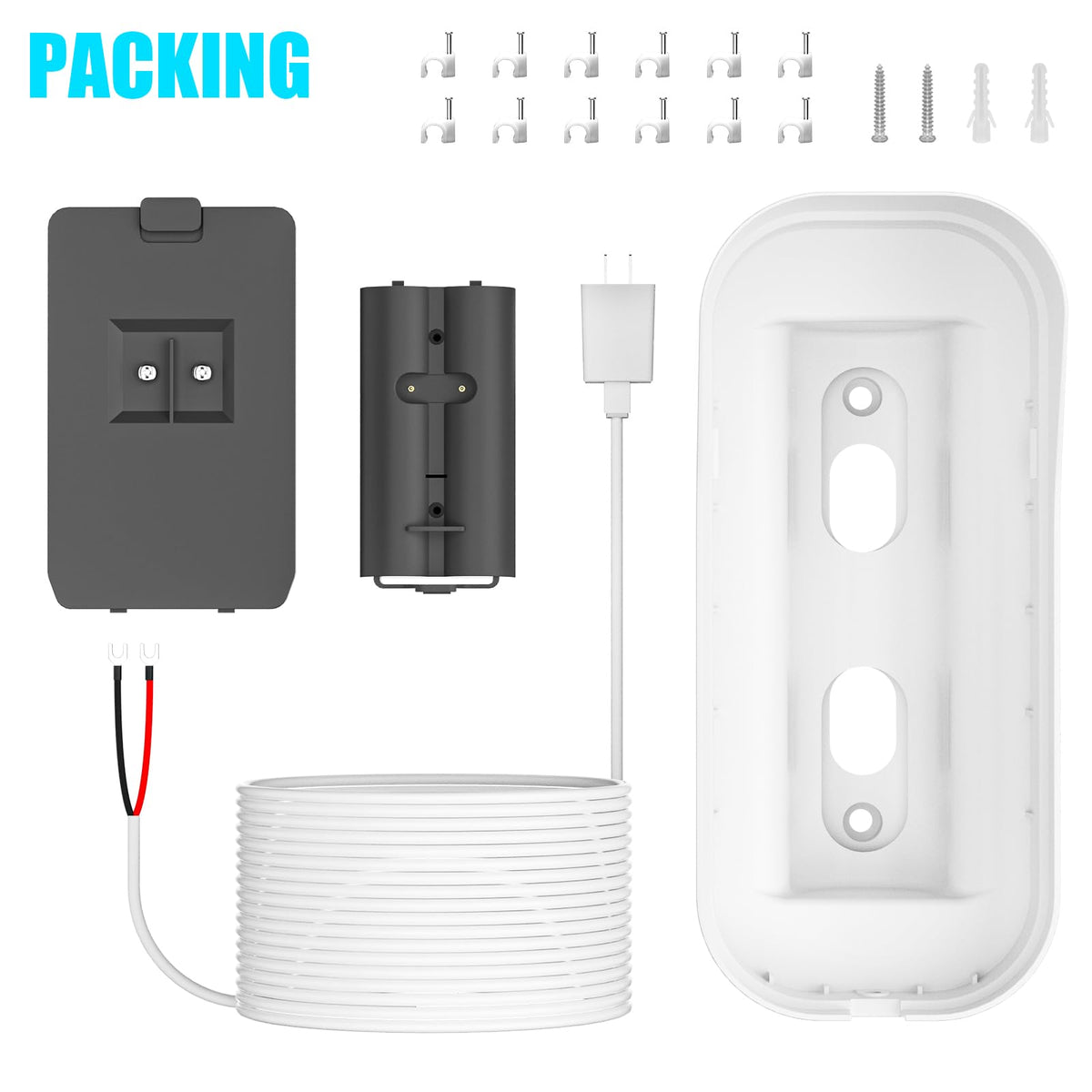20FT/6M Power Adapter Kit for myQ Smart Garage Video Keypad,Weatherproof Charging Cable and Adjustable Swivel Mount,Continuous Charging Your myQ Video Keypad