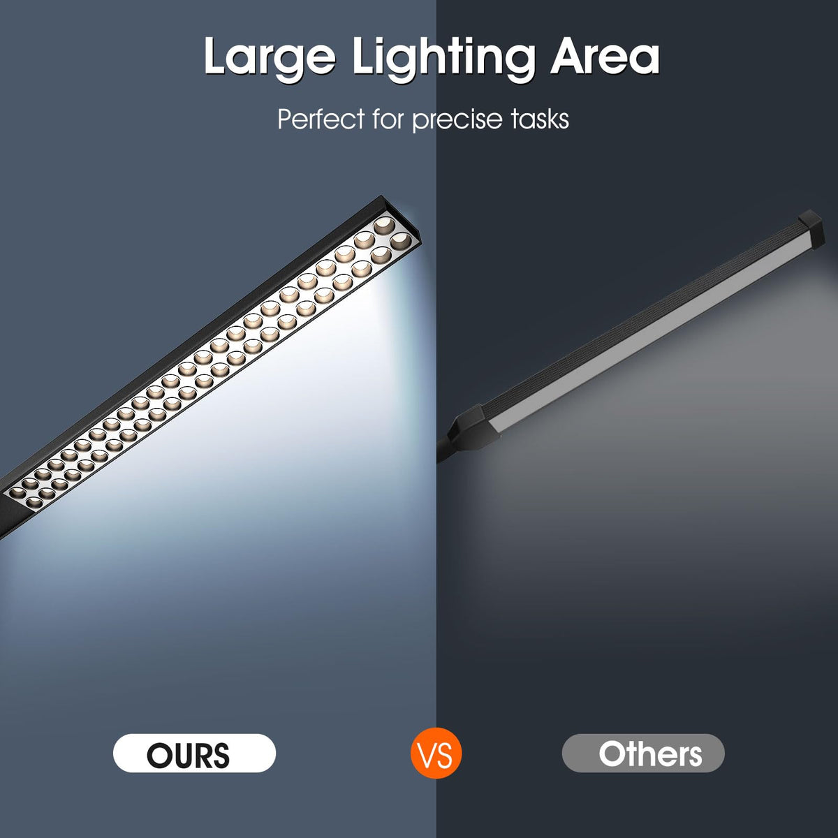 ZUIKAIG 77"LED Floor Lamp,80W Black Modern Free-Standing Lamp,8000LM Dimmable High brightness office Lamp for Reading Study Room，Living Room，Bedroom Room,Piano Room,Meeting Room 4000K Natural Daylight