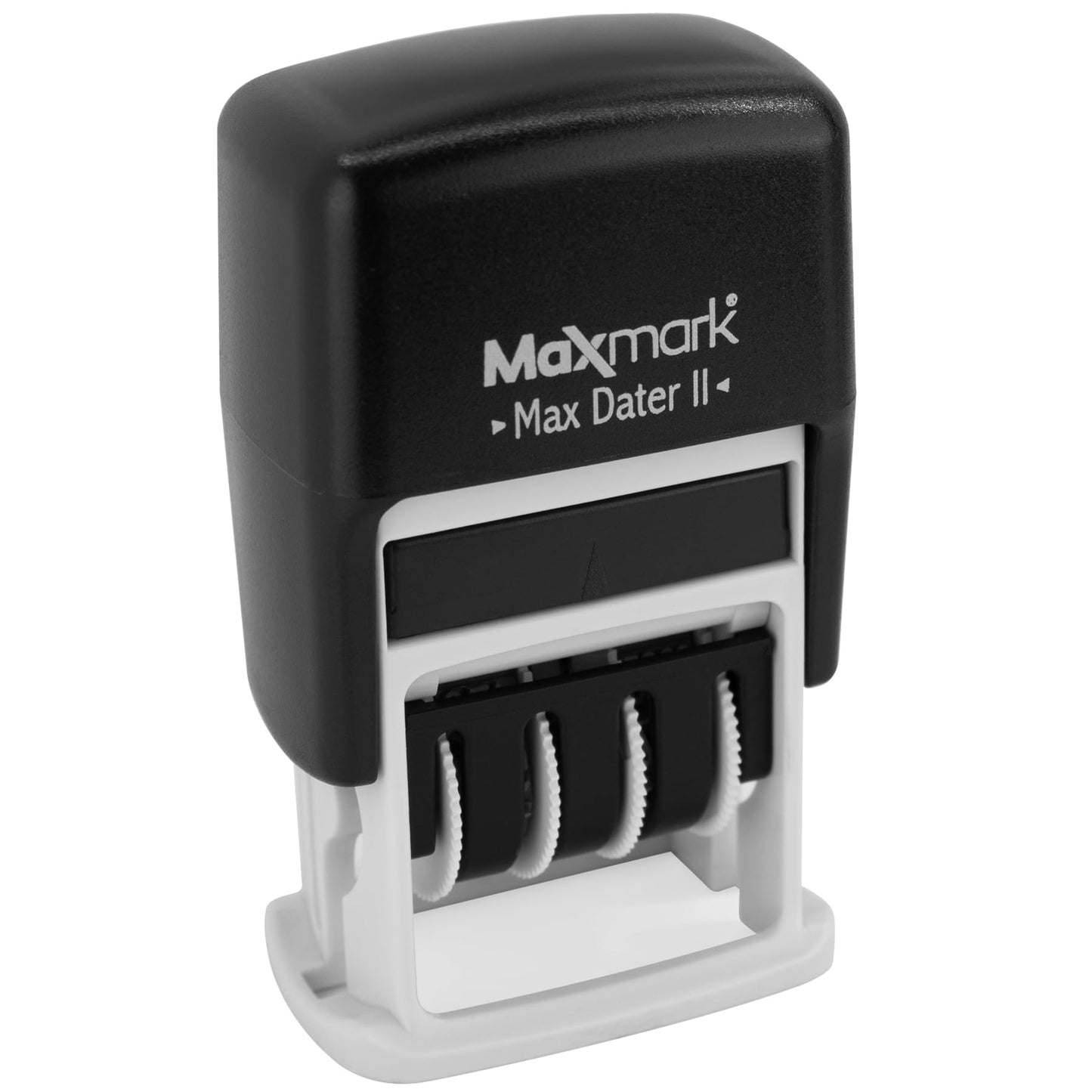 MaxMark Self-Inking Rubber Date Office Stamp with Entered Phrase Blue Ink & Date RED Ink (Max Dater II), 12-Year Band