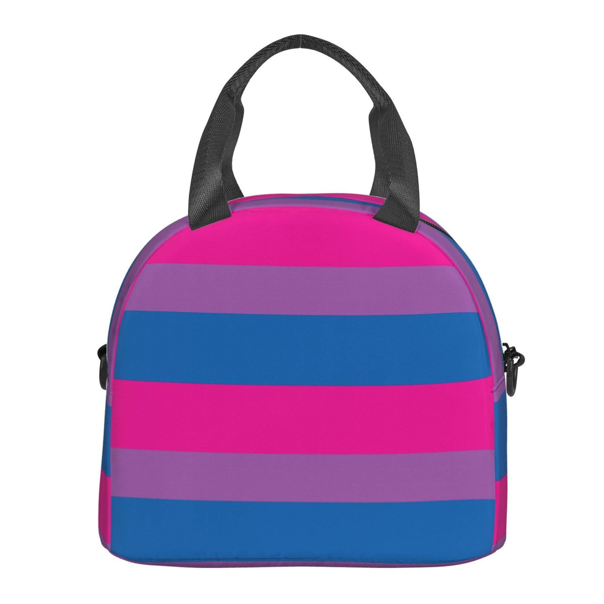 RISOIU Bisexual Pride Flag Lunch Box Insulated Lunch Bag Portable Zipper Cooler Tote Bag Adult Bento Box for Women Men Reusable Meal Organizer with Adjustable Strap for Work Office Picnic Travel