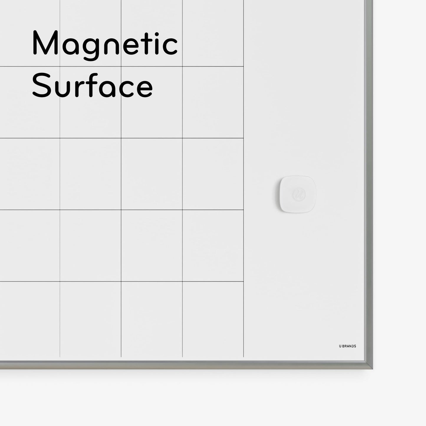 U Brands Magnetic Dry Erase Calendar White Board, 16" x 20", Silver Aluminum Frame, Includes Magnet and Marker