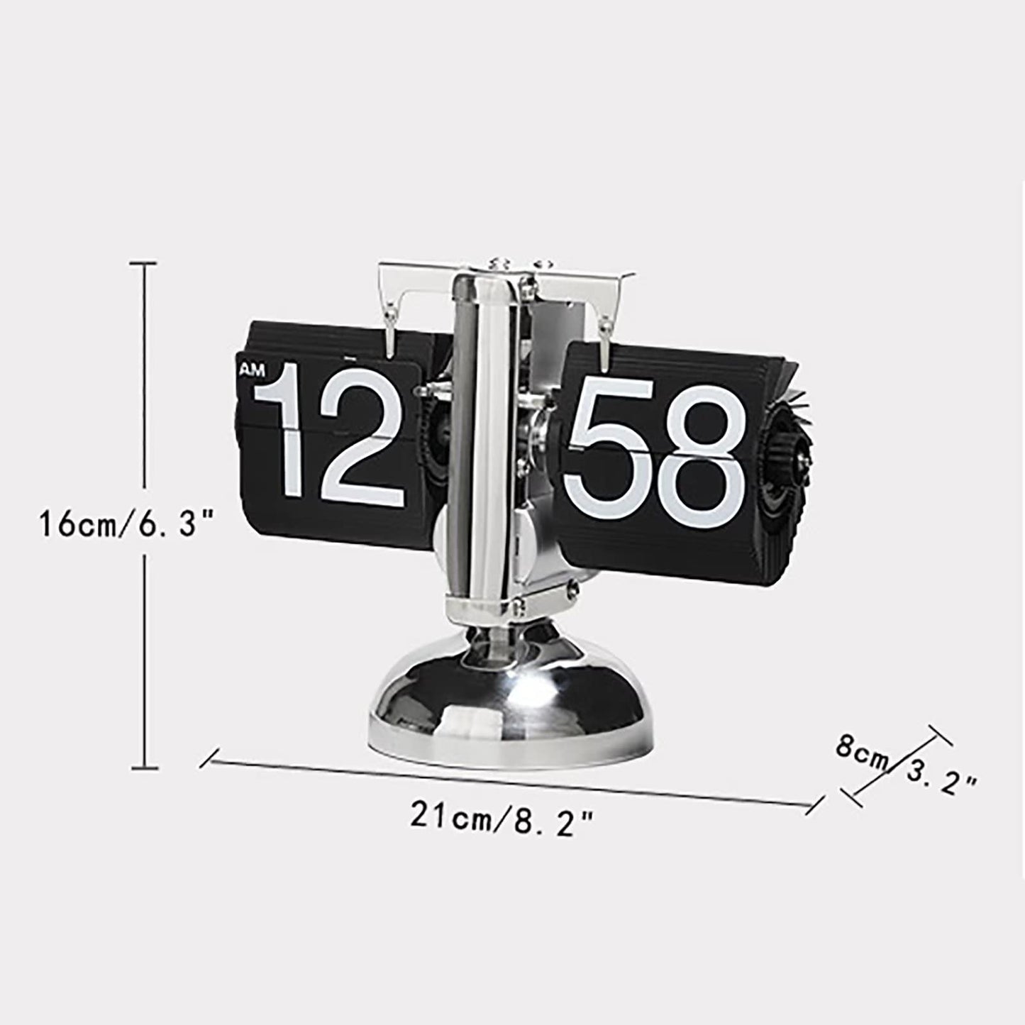 KENJIEY Flip Clock,Retro Flip Clock Mechanical Digital Desk Clocks Auto Internal Gear Operated Flipping Down Clocks Numbers Battery Powered for Home Office Décor White