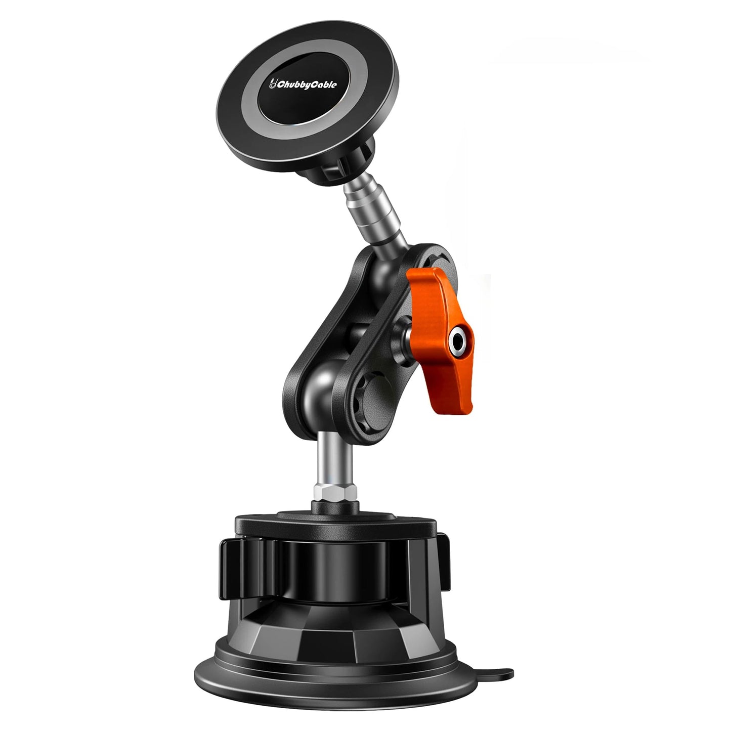 chubbycable ChubbyGrip Magnetic Car Phone Holder 360° Adjustable Car Phone Mount for Windshield, Ultra-Durable Metal Suction Cup Phone Mount for iPhone Samsung All Smartphone, Magnetic
