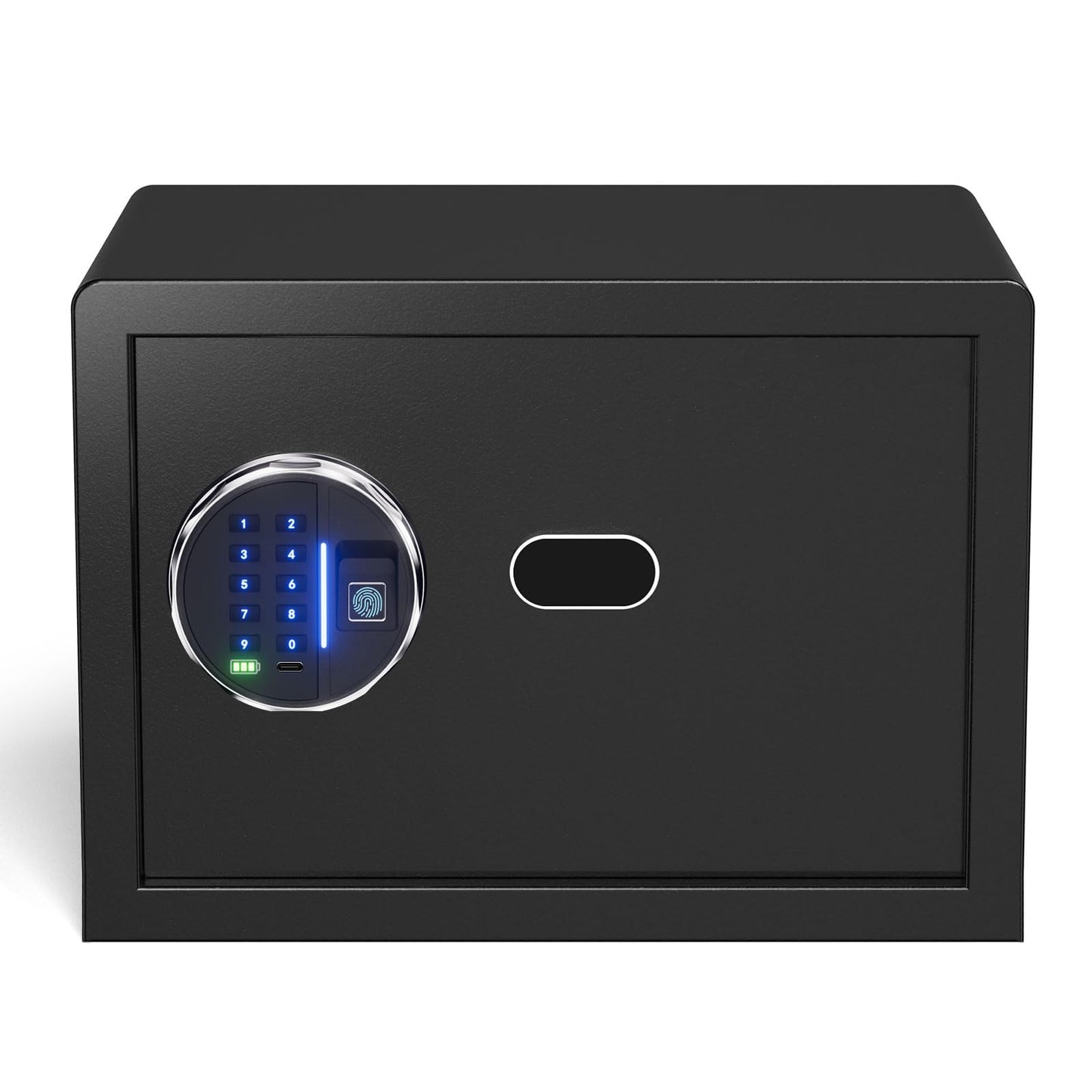 Grimtron 𝟐𝟎 𝐋𝐁 Smart Biometric Safe with Fingerprint Lock, Silent Mode, Backlit Keypad and LED Light, Small Caja Fuerte 𝐆𝐢𝐟𝐭𝐬 𝐟𝐨𝐫 𝐌𝐨𝐭𝐡𝐞𝐫‘𝐬 𝐃𝐚𝐲(9.84"H x 9.84"D x 13.78"W)