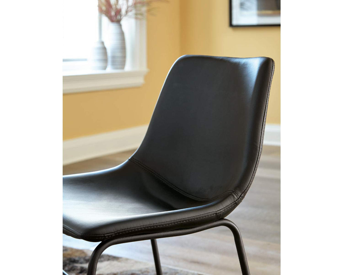 Signature Design by Ashley Centiar Mid Century Dining Room Bucket Chair, 2 Count, Black