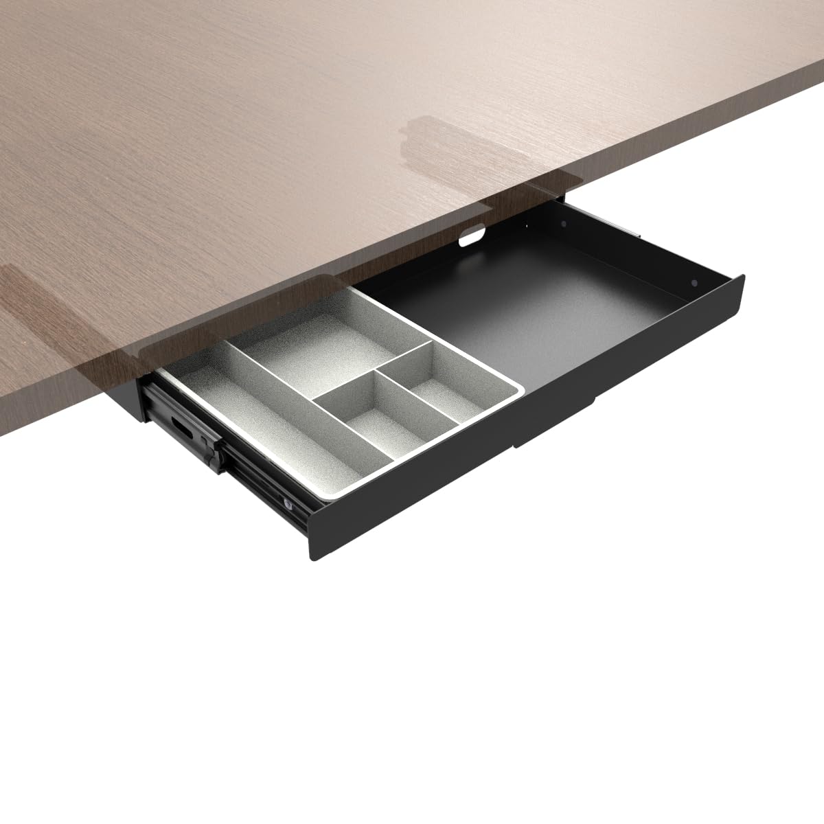 Mofangtech Under Desk Slide Out Pencil Drawer, Storage Organizer 15 Inch Wide, Ball-Bearing Slides, Black (8x14.4 Inch)