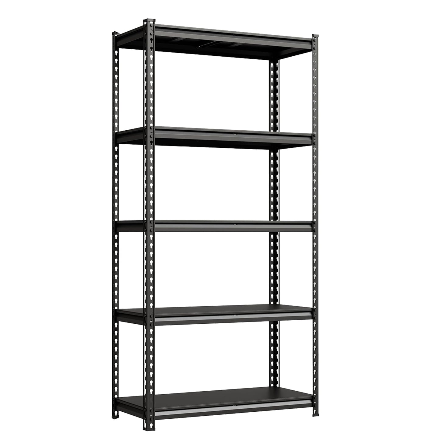 IDEALHOUSE 5-Tier Metal Shelving Unit with 3850 Lbs Capacity – 72" H x 36" W x 16" D Adjustable Steel Storage Rack for Garage, Warehouse, Pantry, Kitchen & Home Organization, Black