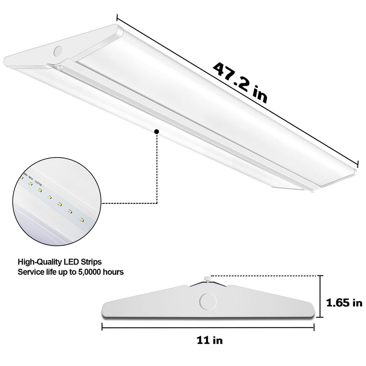 AntLux 72W 4FT LED Wraparound Office Light, Ultra Slim LED Garage Shop Lights Flush Mount, 8000 Lumens, 4000K, No Glare, 4 Foot Wrap Puff Ceiling Lighting Fixture, Fluorescent Tube Replacement, 4 Pack
