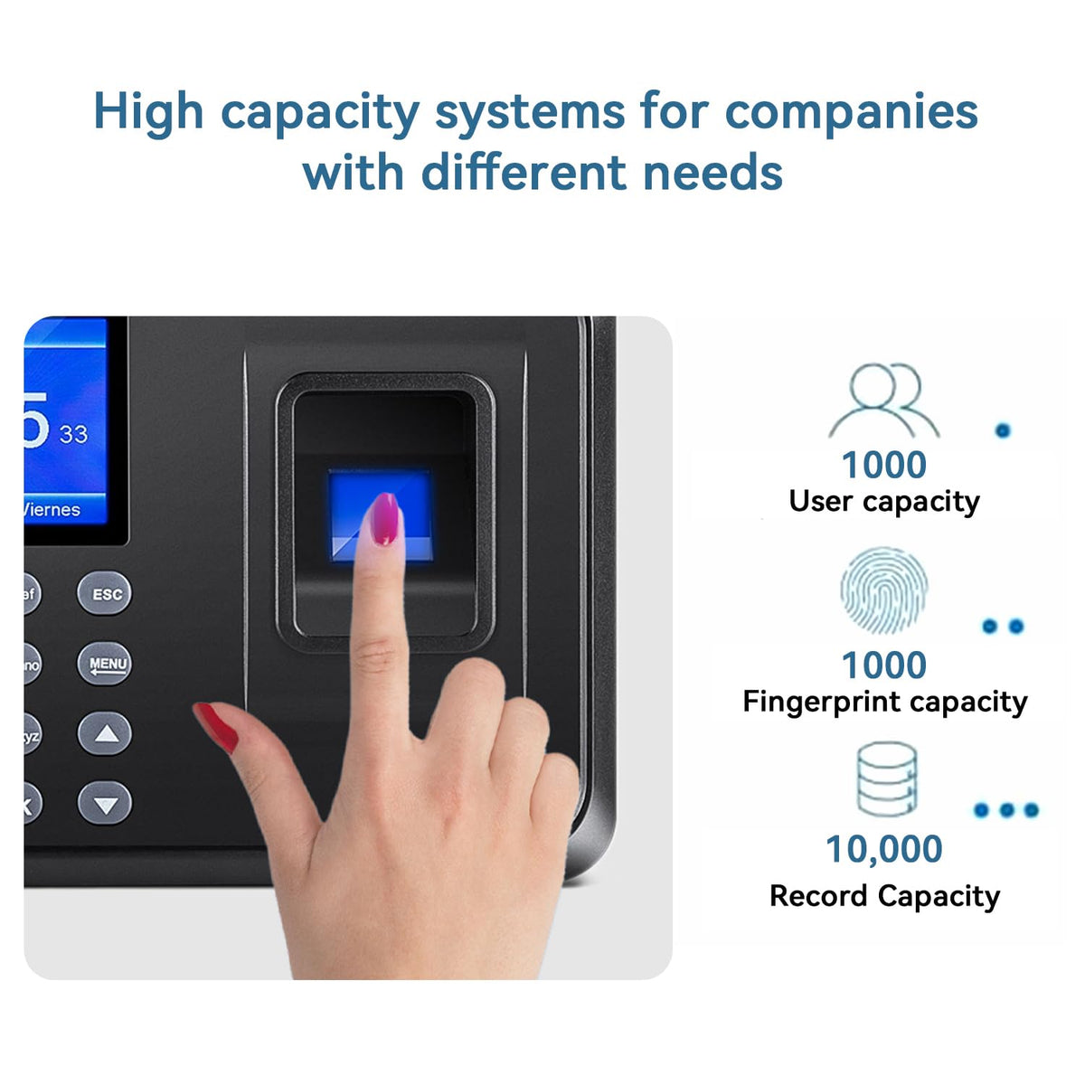Mokhike Time Clocks for Employees Small Business, 2 in 1 Time Clock (Fingerprint & Password) Employee Clock in & Out Machine Attendance Punch Clock Recorder Tracker for Small Businesses & Offices