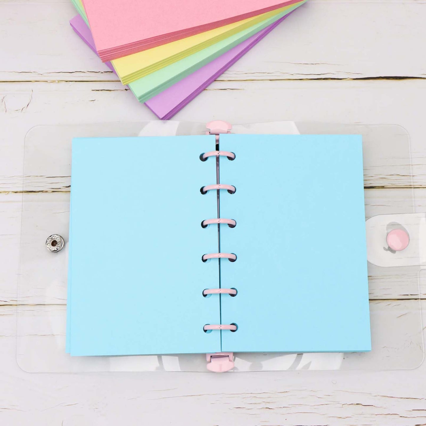 AxeWoodz A7 Colorful Refill Paper 250 Sheets Blank Loose Leaf Papers 5 Light Colors 6 Hole Notebook Refills 6 Ring Binder Filler Paper