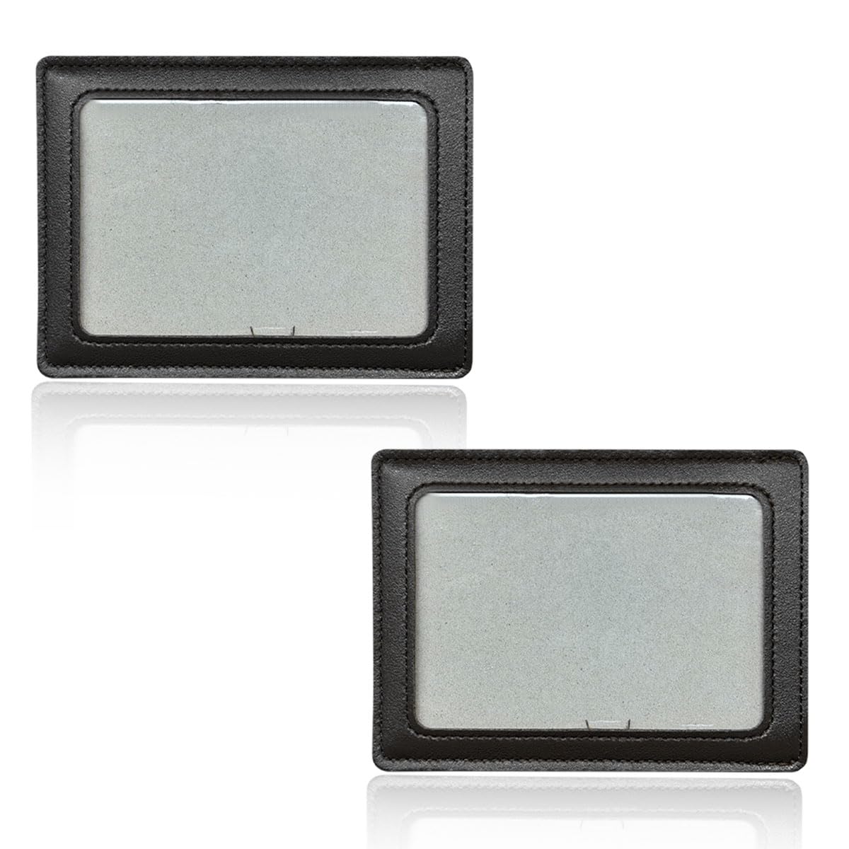 KPFILEH Leather Car Visor Picture Frame, 5.8'' × 4.3'' Auto Sun Visor Photo Holder, Vertical & Horizontal Display, Personalized Car Interior Decoration for Women Men(Black-2PCS)