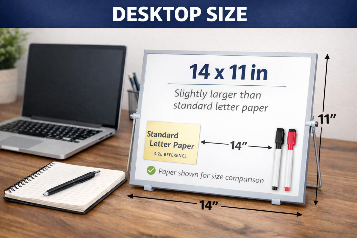 2-Pack Magnetic Dry Erase Whiteboard, Vertical and Horizontal - 14 11 Inch Double-Sided Desktop White Board with Stand Portable Small Whiteboard for Office, Home, Drawing & Notes