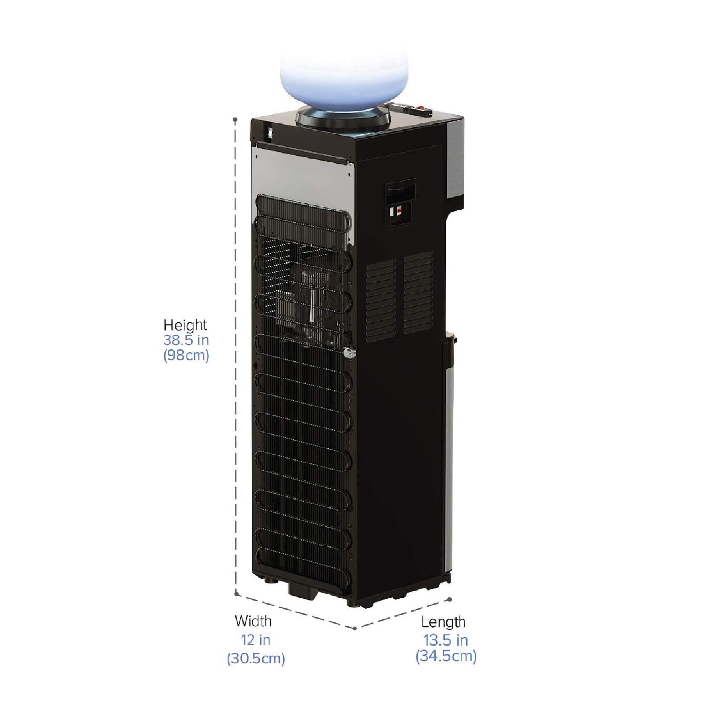 Brio Limited Edition Top Loading Water Cooler Dispenser - Hot & Cold Water, Child Safety Lock, Holds 3 or 5 Gallon Bottles - UL/Energy Star Approved