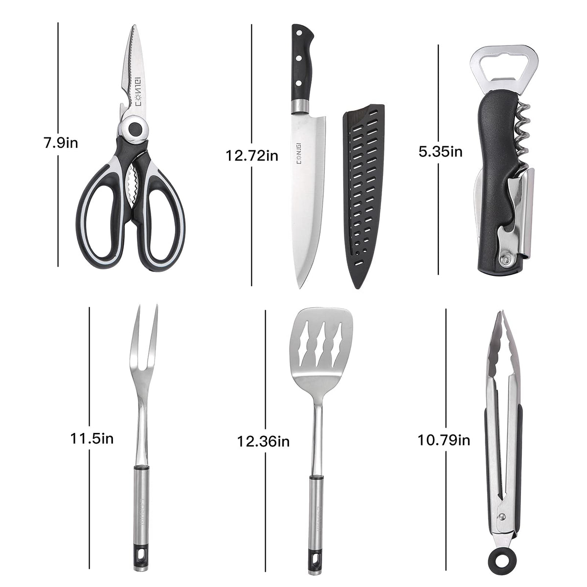 Portable Camping Cooking Utensils Set Bag Suitable for Fork, Spoon, Chopping Board, Chef's Knife,Kitchenware Storage