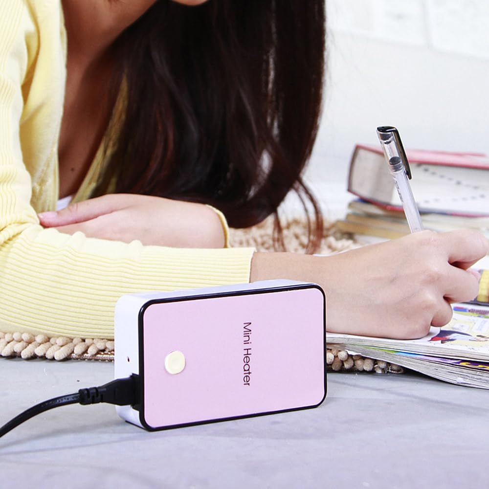 Safety Energy-saving Heater Mini Portable Room Office Desktop Electric Fan Heater Air Warmer (Pink)