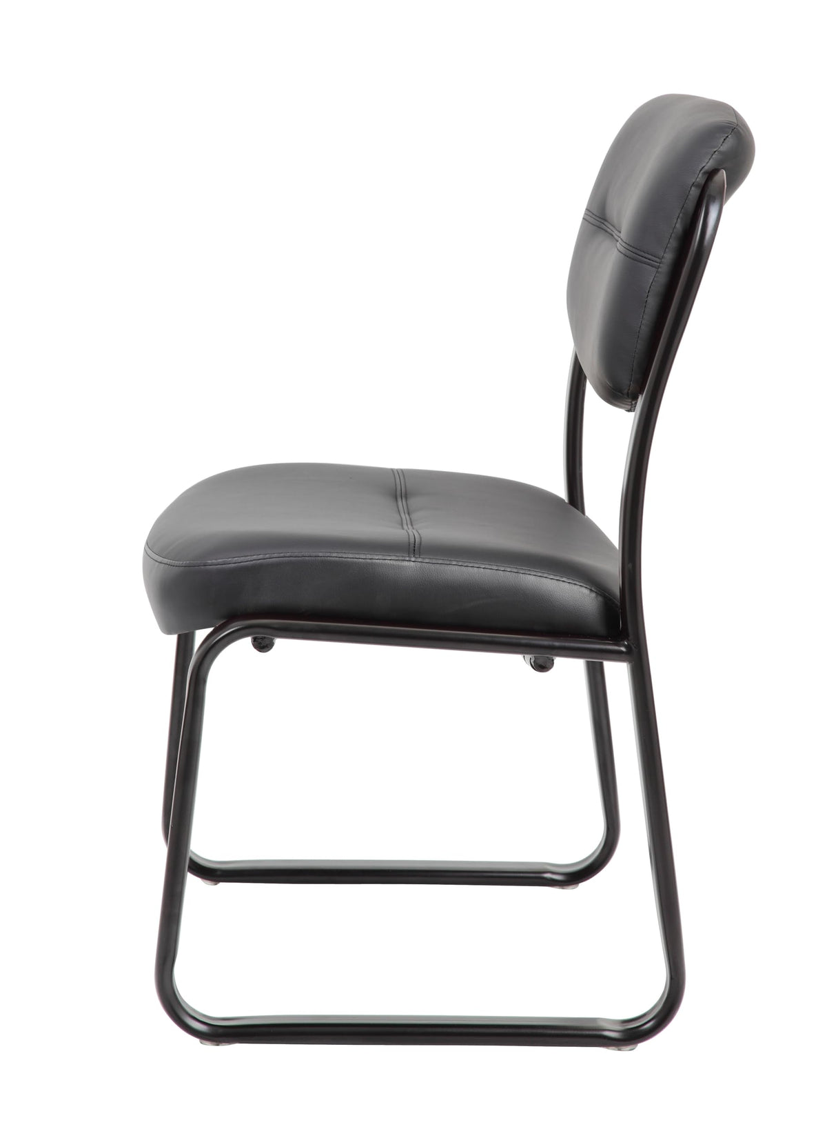 Boss Office Products B9539 Leather Sled Base Side Chair in Black, 250