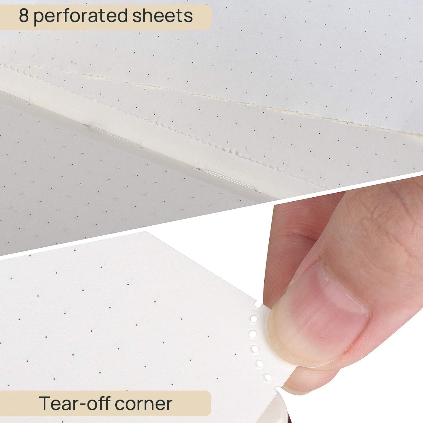POPRUN Spiral Bullet Dotted Journal Notebook, 7-1/4" x 9-1/2" - 120 GSM Thick Paper, 220 Numbered Pages, Hardcover for Men & Women with Pocket, Index Tabs, 8 Perforated Sheets, Black