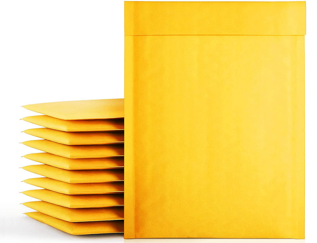 packbabol Kraft Bubble Mailers 6x10 Inch 50 Pcs,Small Self-Sealing Mail Shipping Bags,Yellow Padded Envelopes #0