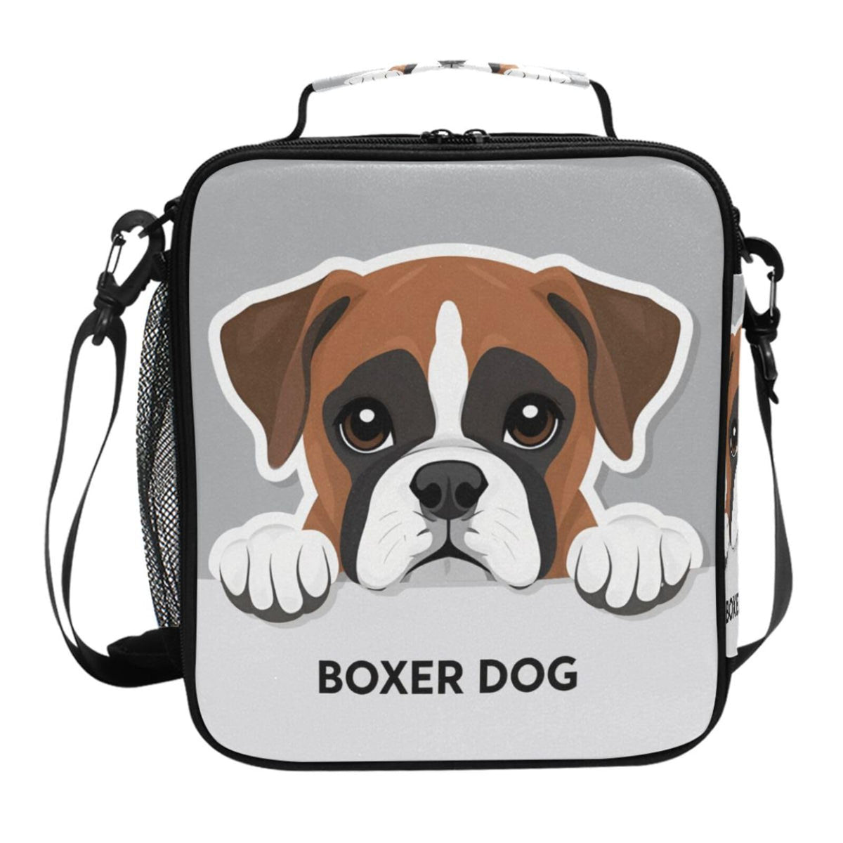 Pfrewn Dog Pattern Lunch Box Boxer Dog Insulated Lunch Bag Reusable Cooler Meal Prep Bags Lunch Tote with Shoulder Strap for School Kids Office Adult