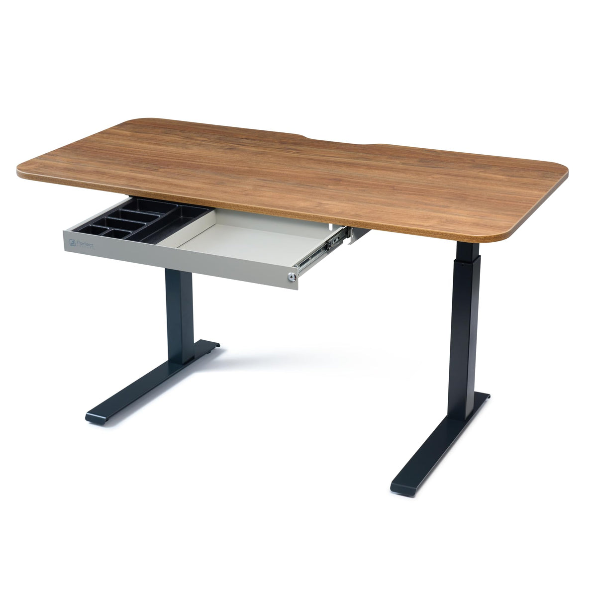 PERFECT POSTURE Max Under Desk Storage Drawer – Large Desk Drawer with Lock for Regular & Sit-Stand Standing Desks, Gray (26.7” x 13”)