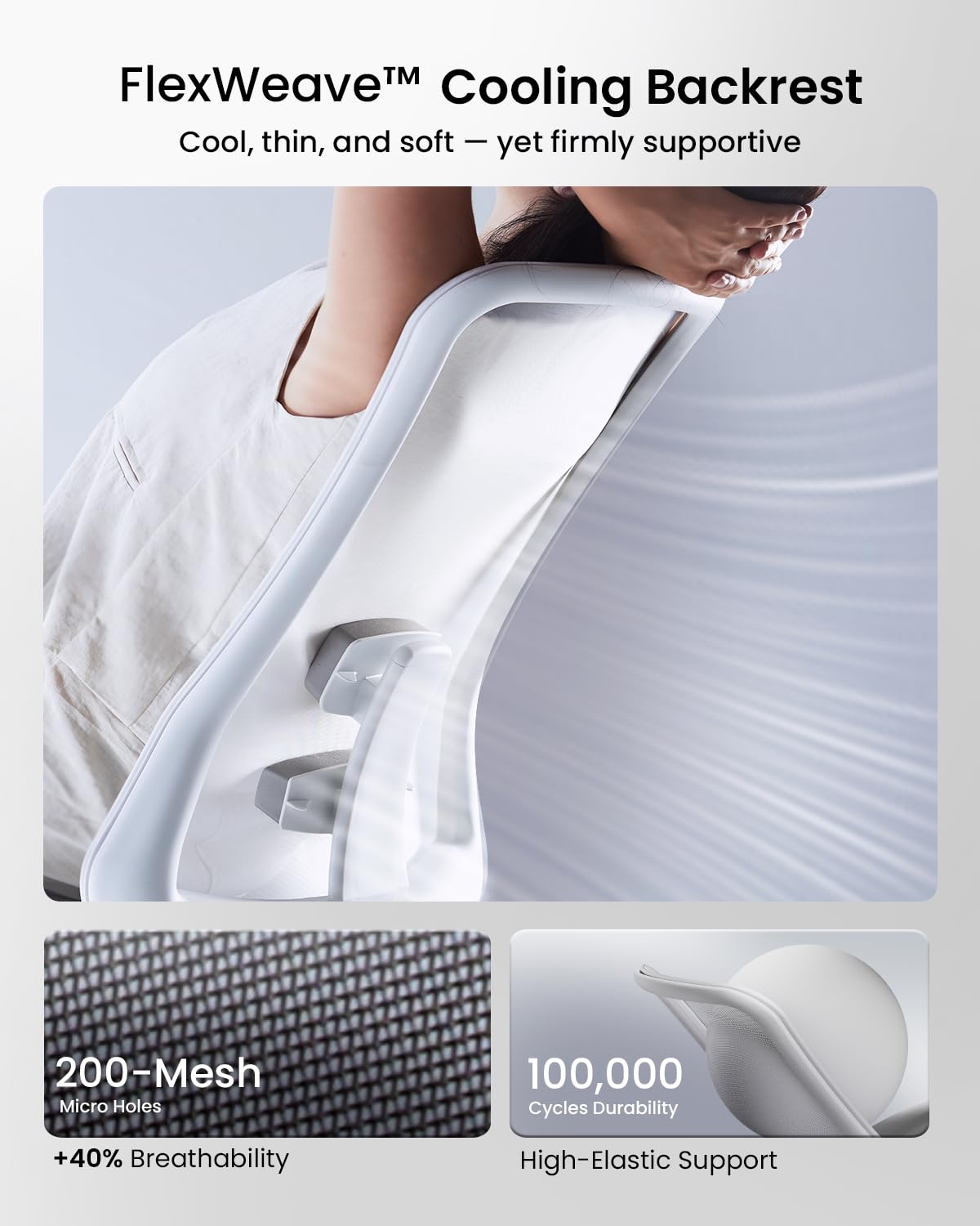 ProtoArc Ergonomic Office Chair - Flexer Pro Mesh Desk Chair with Lumbar Support for Women, Slide Seat & 4D Armrests, Tilt Lock | Stylish & Comfortable for Home Office, Computer Work - White