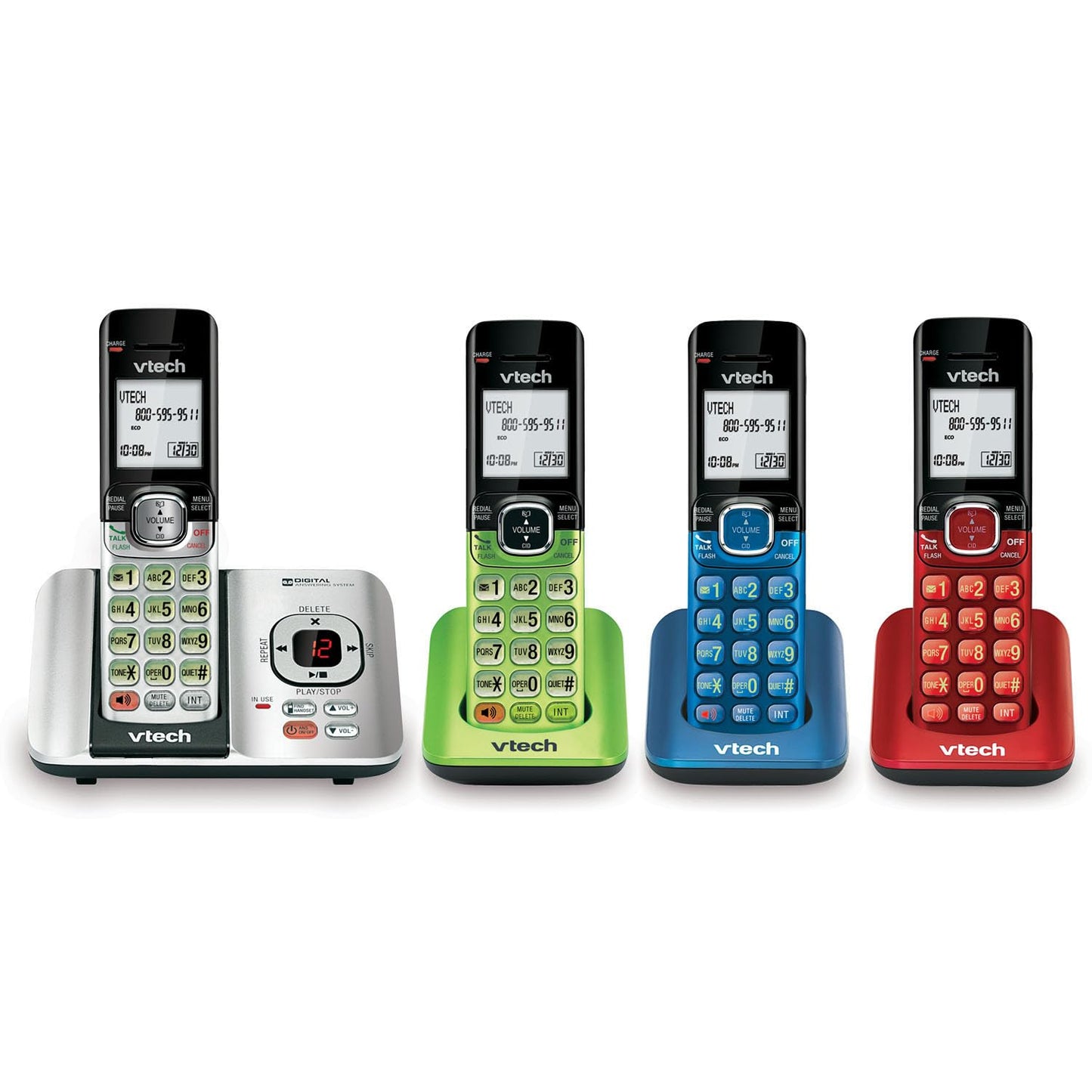 VTech CS6529-4B 4-Handset Cordless Phone with Answering Machine, Caller ID/Call Waiting, DECT 6.0 System, Wall Mountable