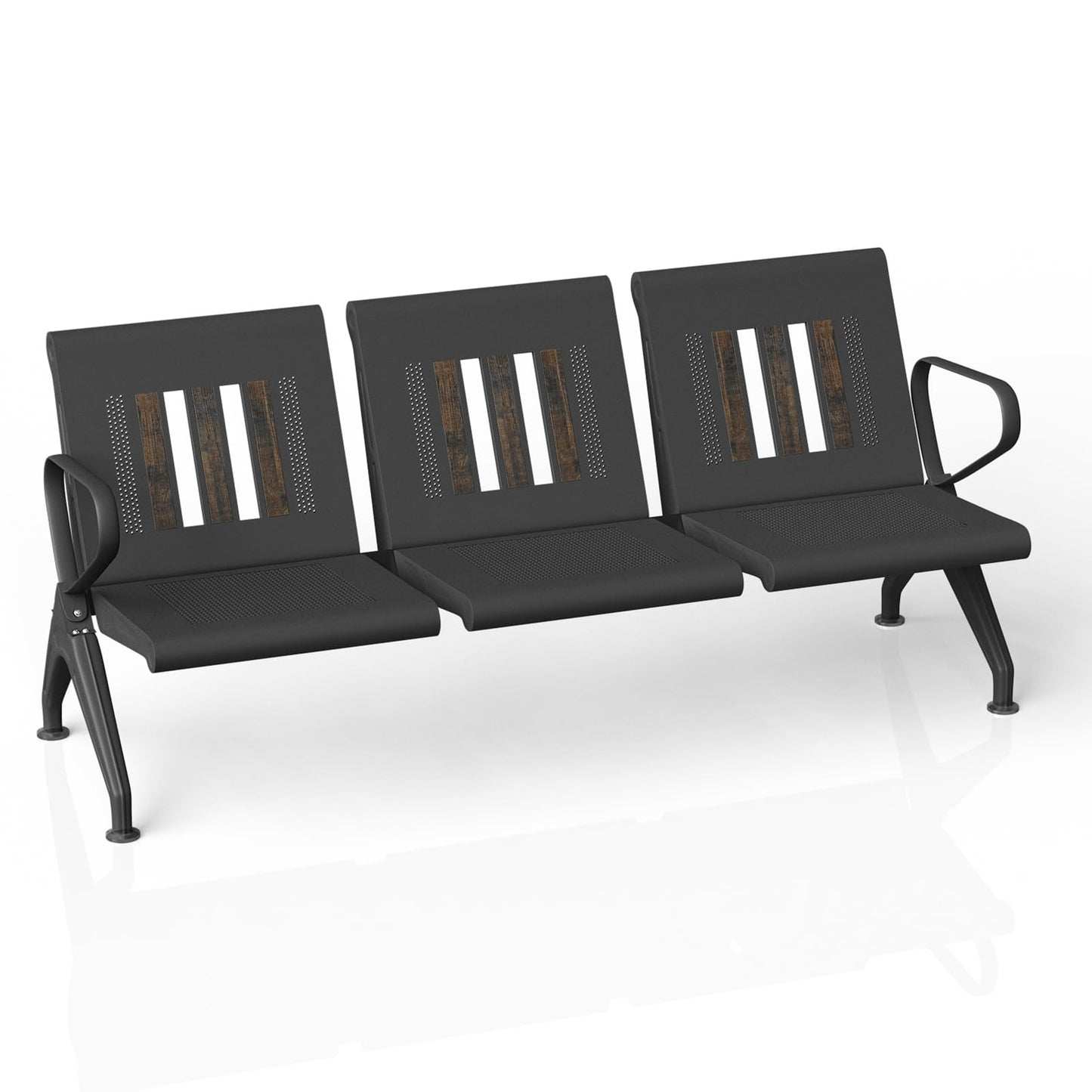 wonline Waiting Room Bench, Waiting Room Chairs with Arm, Office Furniture Lobby Conference Reception Bench Office Guest Seating for Clinic Airport Hospital Barber Salon Bank