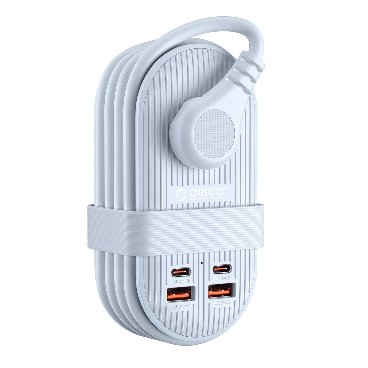 ORICO 65W USB Travel Power Strip, 7 in 1 Charging Station with 3AC, 2 USB-A, 2 USB-C, Flat Plug and 4ft Extension Cord, Fast Charger for MacBook, iPad, iPhone 17/16/15 - TK65