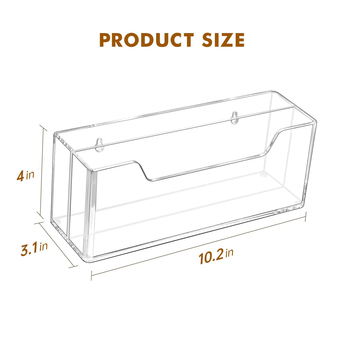 BEYGORM Acrylic Mail Organizer for #10 Envelopes, 2-Slot Wall-Mounted & Countertop Letter Holder, Clear Hanging Mail Rack for Home Office