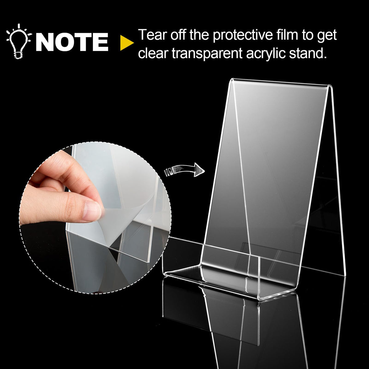 6 Pack Display Stand with Ledge, Acrylic Book Display Stand Tablet Holder Easel Holder for Displaying Pictures, Books, Albums, Music Sheets, Notebooks, Artworks, Cds, Small