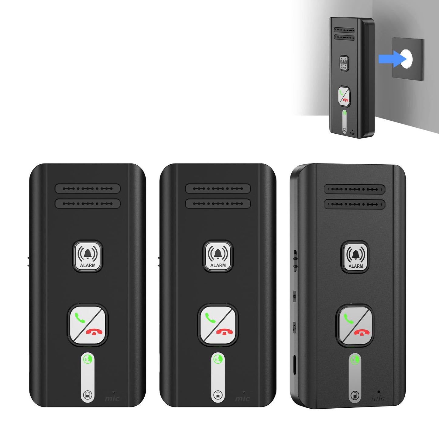 2 Way Intercom for Home 2026 Upgraded, Portable Wireless Intercom System for House with 5 Level Volume and Ringtones Adjustment Rechargeable for Hospital Hotel Office Business 3 Pack(Black)