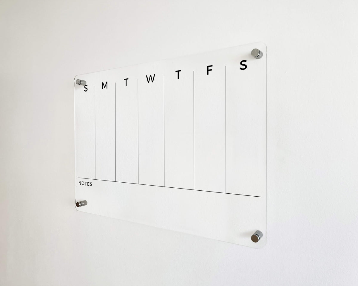 WEEKLY Wall Board Acrylic Calendar - Personalized Planner 2026, Personalized Dry Erase Board, Horizontal Wall Monthly and Weekly Calendar, New Home Gift, Housewarming Gift, Goals, To Do