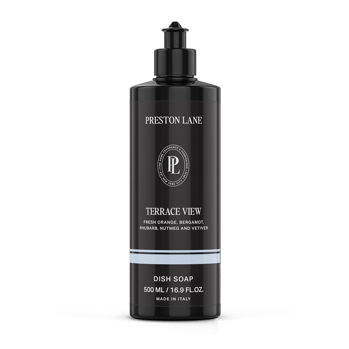 Preston Lane Luxury Dish Soap, Terrace View Scent – Plant-Powered Formula with Essential Oils | Tough on Grease, Gentle on Hands | Vegan, Cruelty-Free, Clean Ingredients