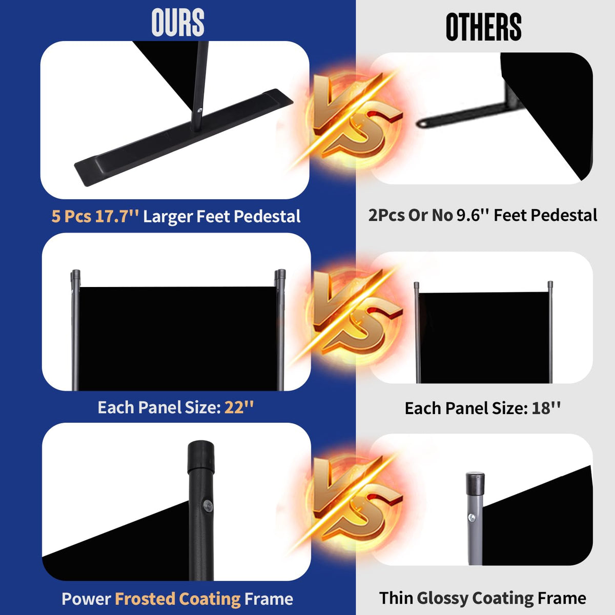 Room Divider and Folding Privacy Screens 8 Panel, 14.67 Ft Wide Partition Room Dividers, Portable Room Divider Panel for Room Separtition, Large Wall Dividers for Room, Office, School,Studio Black