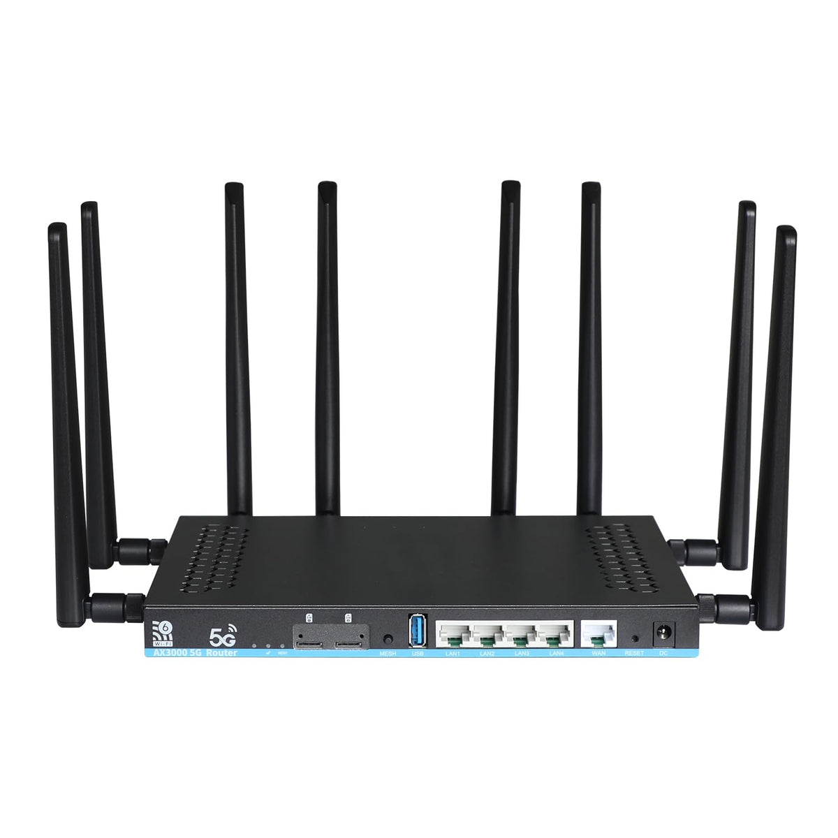 Zbtlink AX3000 5G WiFi 6 Router Unlocked with Dual SIM + eSIM, Sub-6GHz 2Gbps 5G NR Worldwide Bands n41/n77/n78 Compatible with AT&T T-Mobile Verizon, 8 External Antennas, 4 Gigabit LAN, OpenWRT