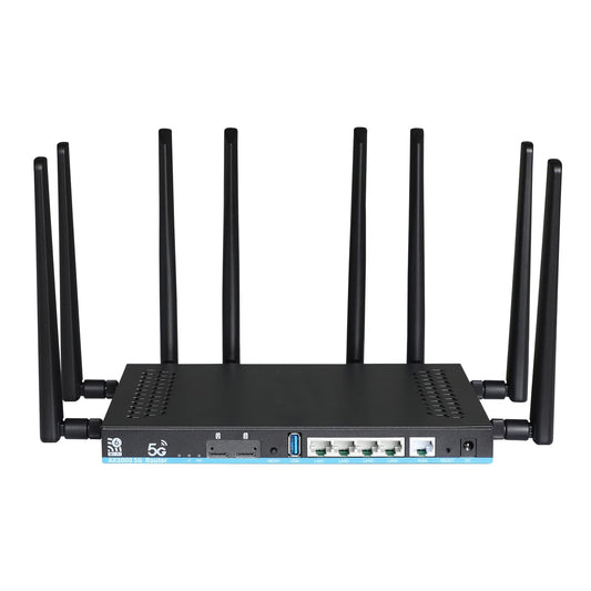 Zbtlink AX3000 5G WiFi 6 Router Unlocked with Dual SIM + eSIM, Sub-6GHz 2Gbps 5G NR Worldwide Bands n41/n77/n78 Compatible with AT&T T-Mobile Verizon, 8 External Antennas, 4 Gigabit LAN, OpenWRT