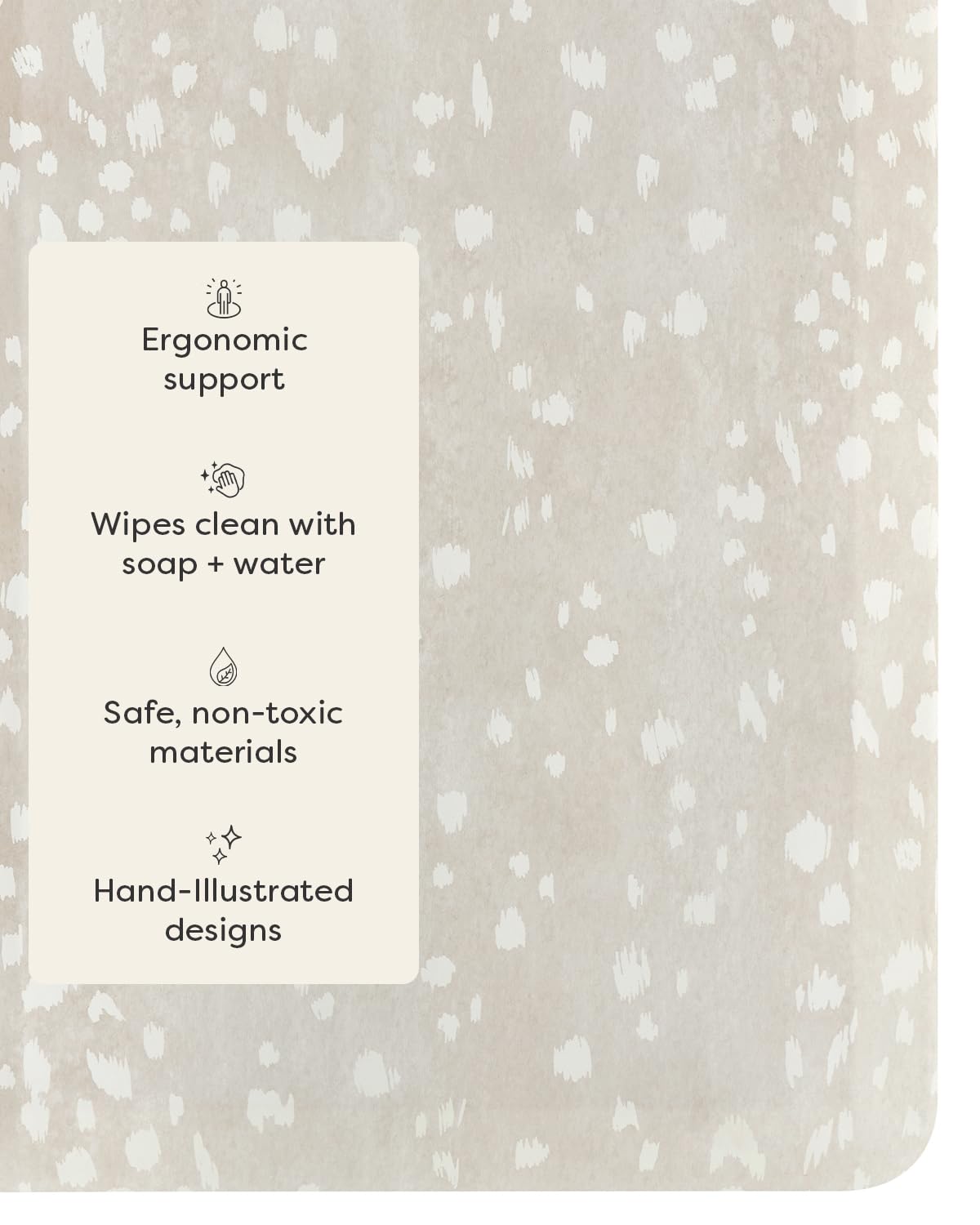 House of Noa Nama Standing Mat – Anti-Fatigue Kitchen Mats for Floor, Cushioned & Non-Slip Kitchen Comfort Mat for Standing, Thick Foam Anti-Fatigue Mat for Kitchen & Workspaces, Fawn Shea 22" x 54"
