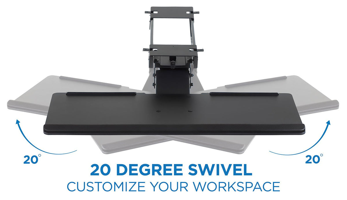 Mount-It! Keyboard Tray Under Desk, Full Motion Computer Keyboard and Mouse Tray, Slide Out Ergonomic Keyboard Drawer with Gel Wrist Pad, 26" Wide, Tilt, Swivel and Height Adjustment, Black